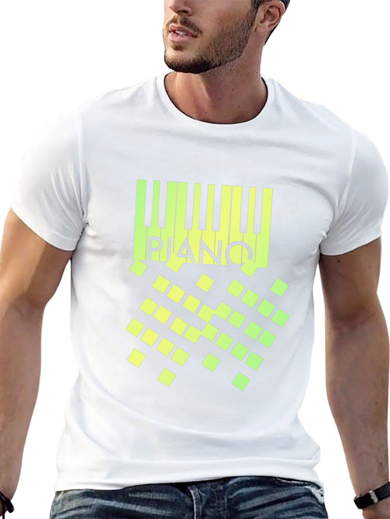 Piano Keys Graphic Black T-Shirt