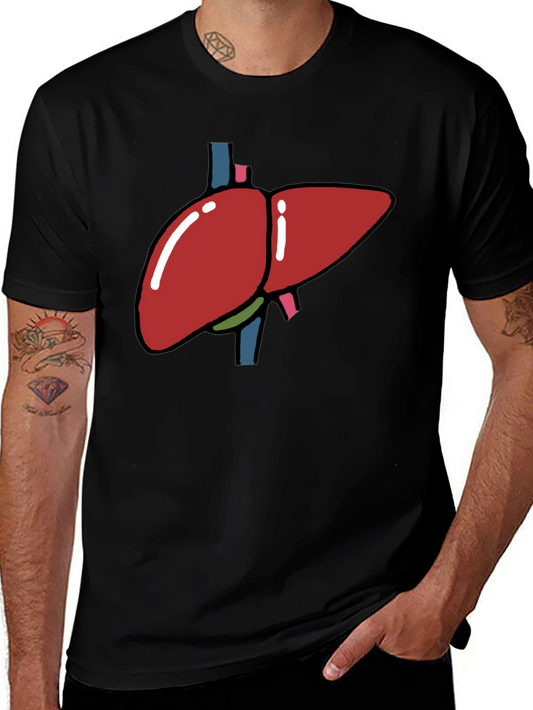 Liver Graphic T-Shirt - Black Anatomy Tee