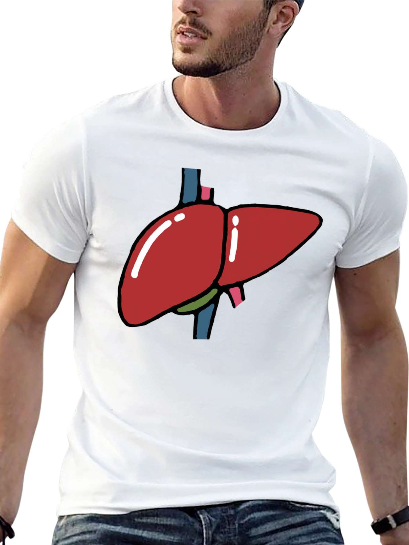 Liver Graphic T-Shirt - Black Anatomy Tee