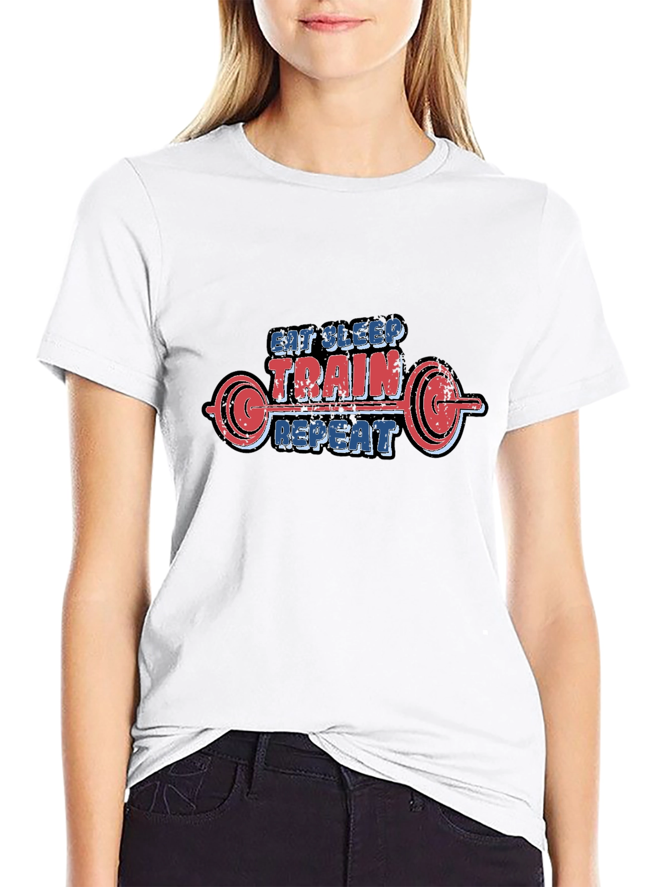 Eat Sleep Train Repeat Graphic T-Shirt
