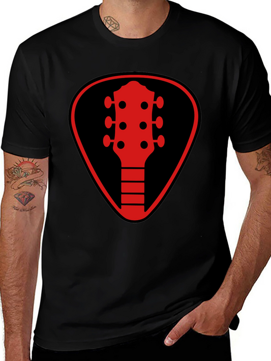 Guitar Pick Headstock Graphic Tee - Black