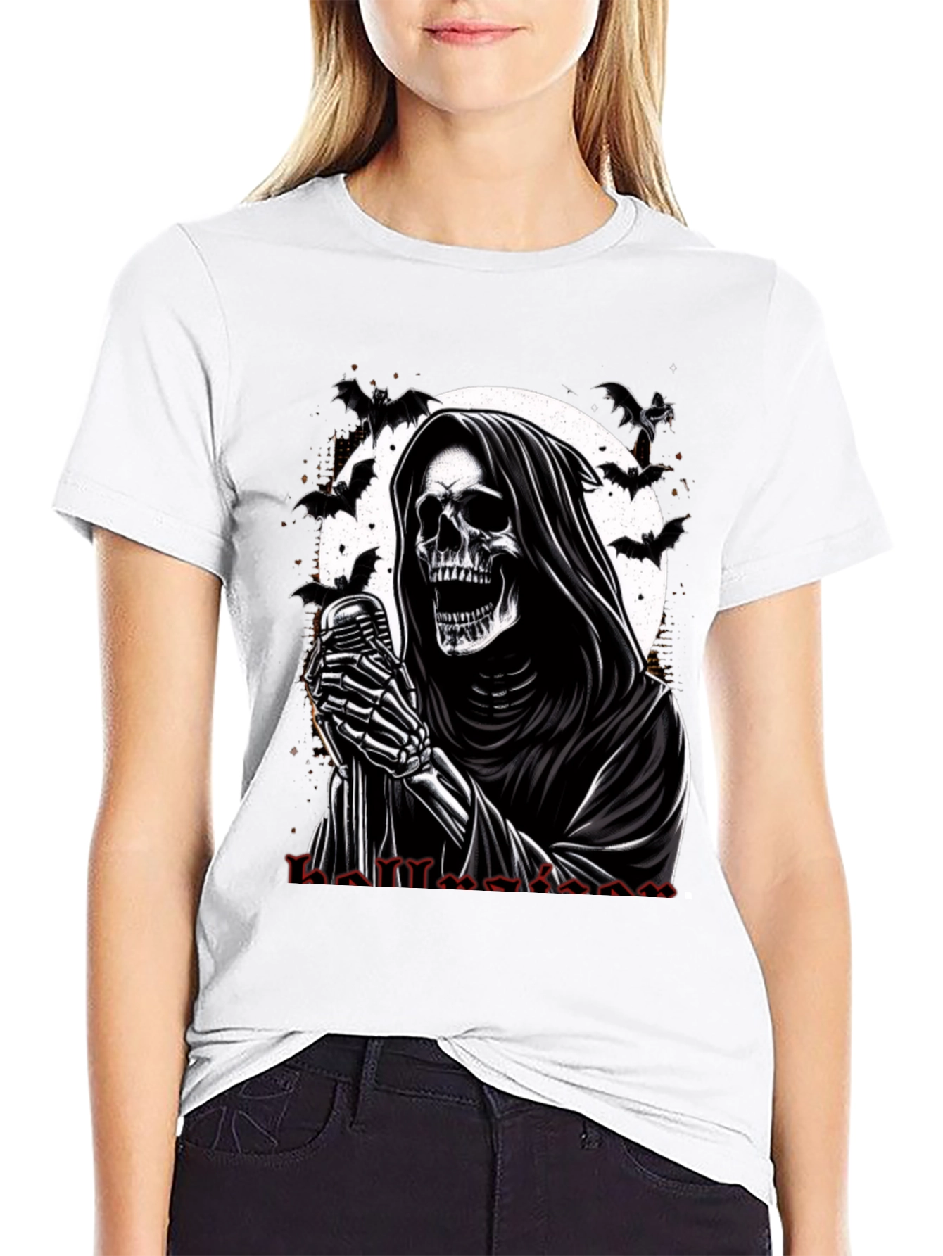 Grim Reaper Halloween Graphic Tee - Spooky Season Apparel