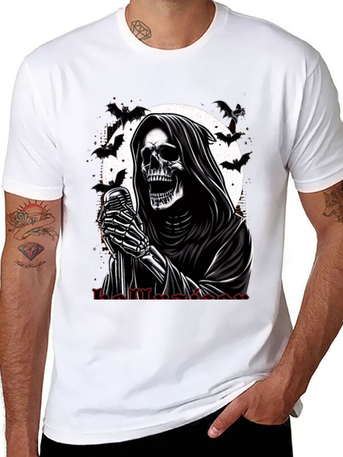 Grim Reaper Halloween Graphic Tee - Spooky Season Apparel