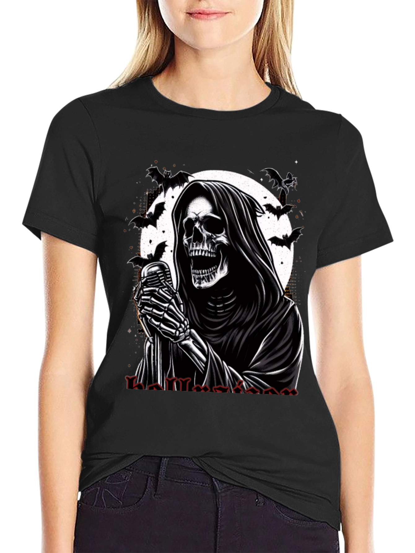 Grim Reaper Halloween Graphic Tee - Spooky Season Apparel