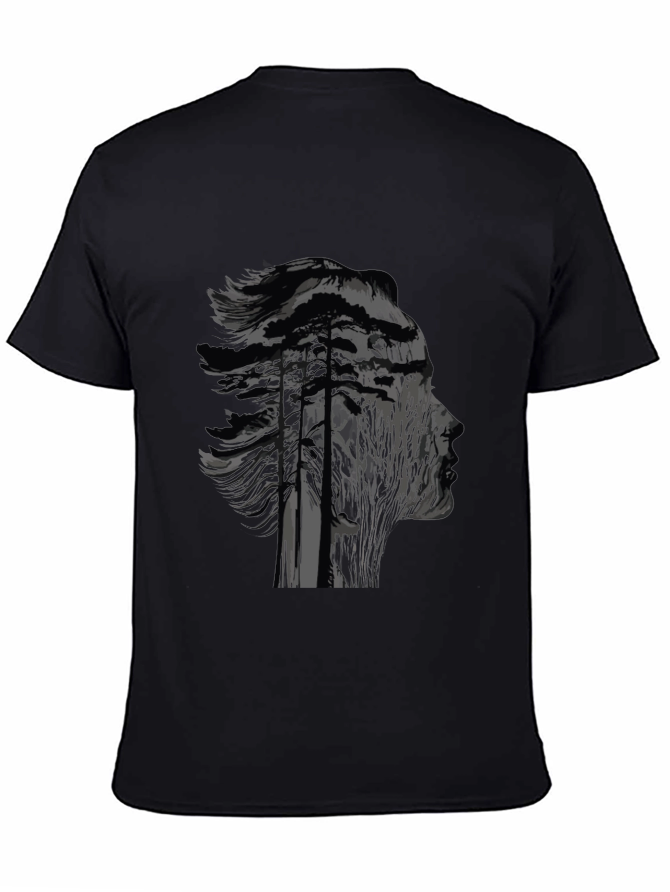 Nature Silhouette Graphic Black T-Shirt
