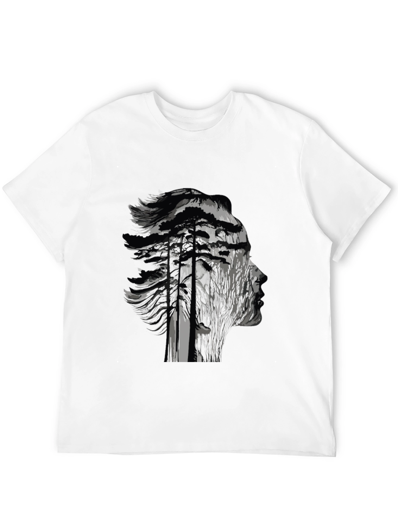 Nature Silhouette Graphic Black T-Shirt