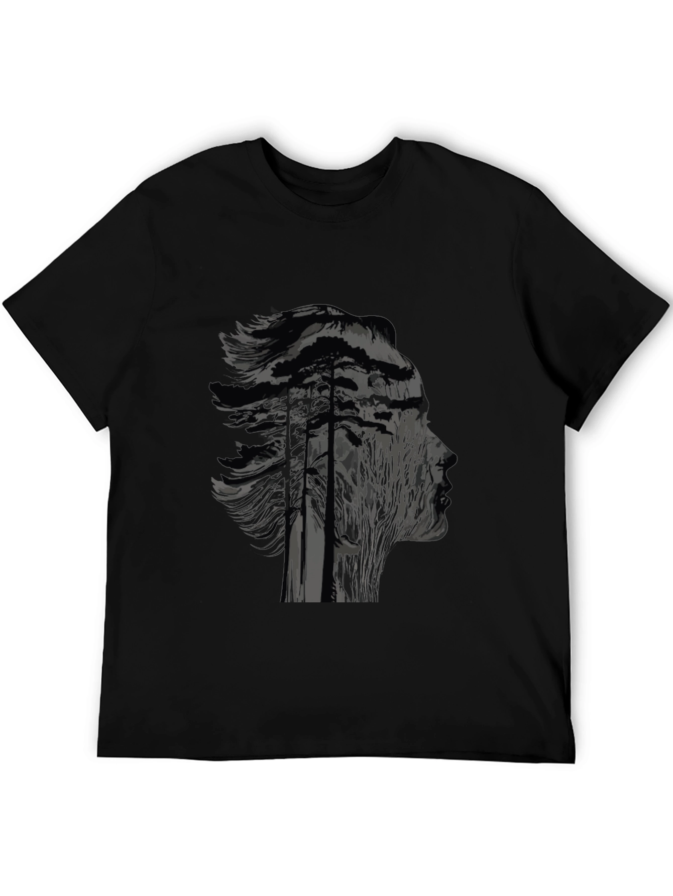 Nature Silhouette Graphic Black T-Shirt