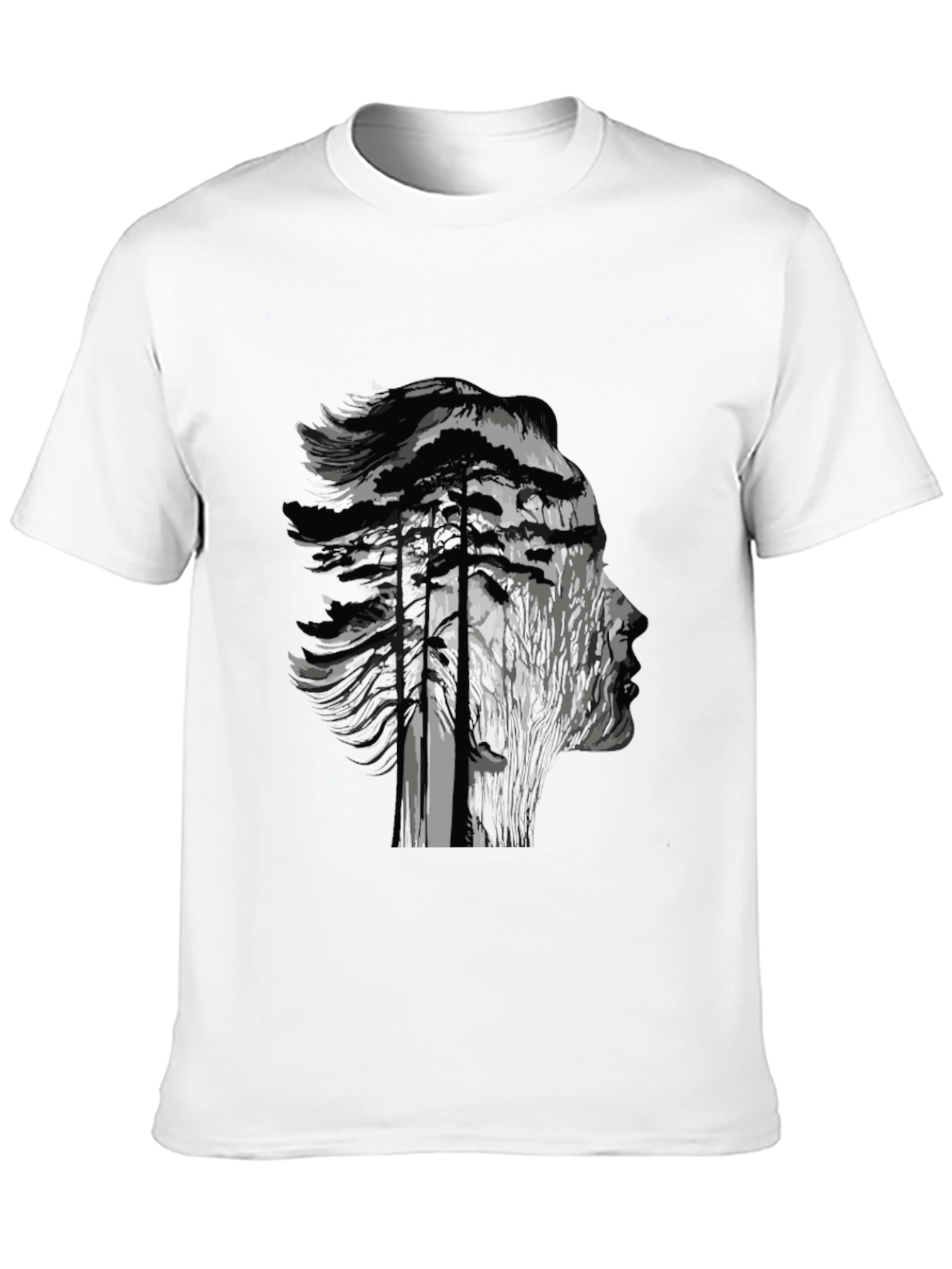Nature Silhouette Graphic Black T-Shirt