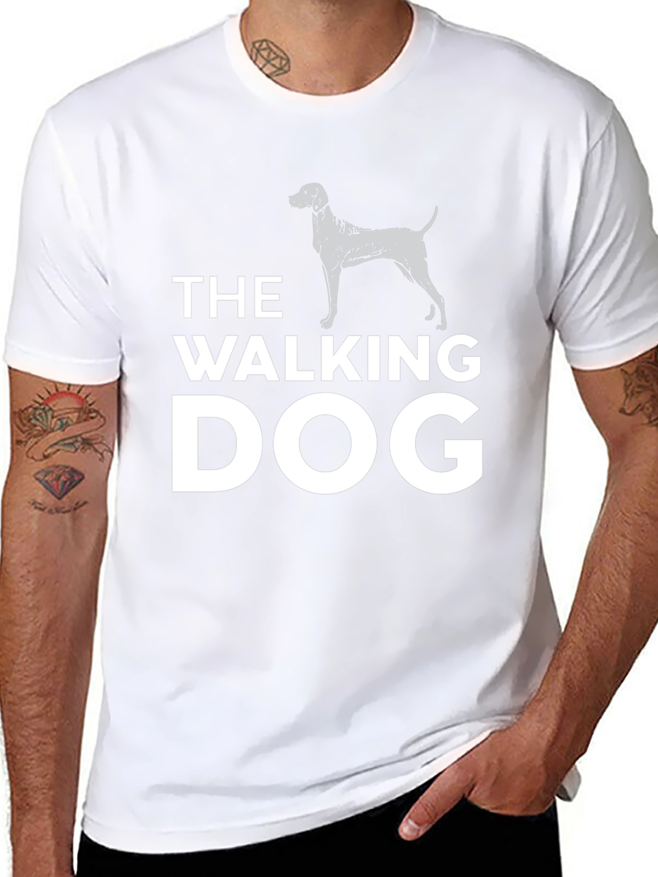The Walking Dog T-Shirt - Novelty Graphic Tee