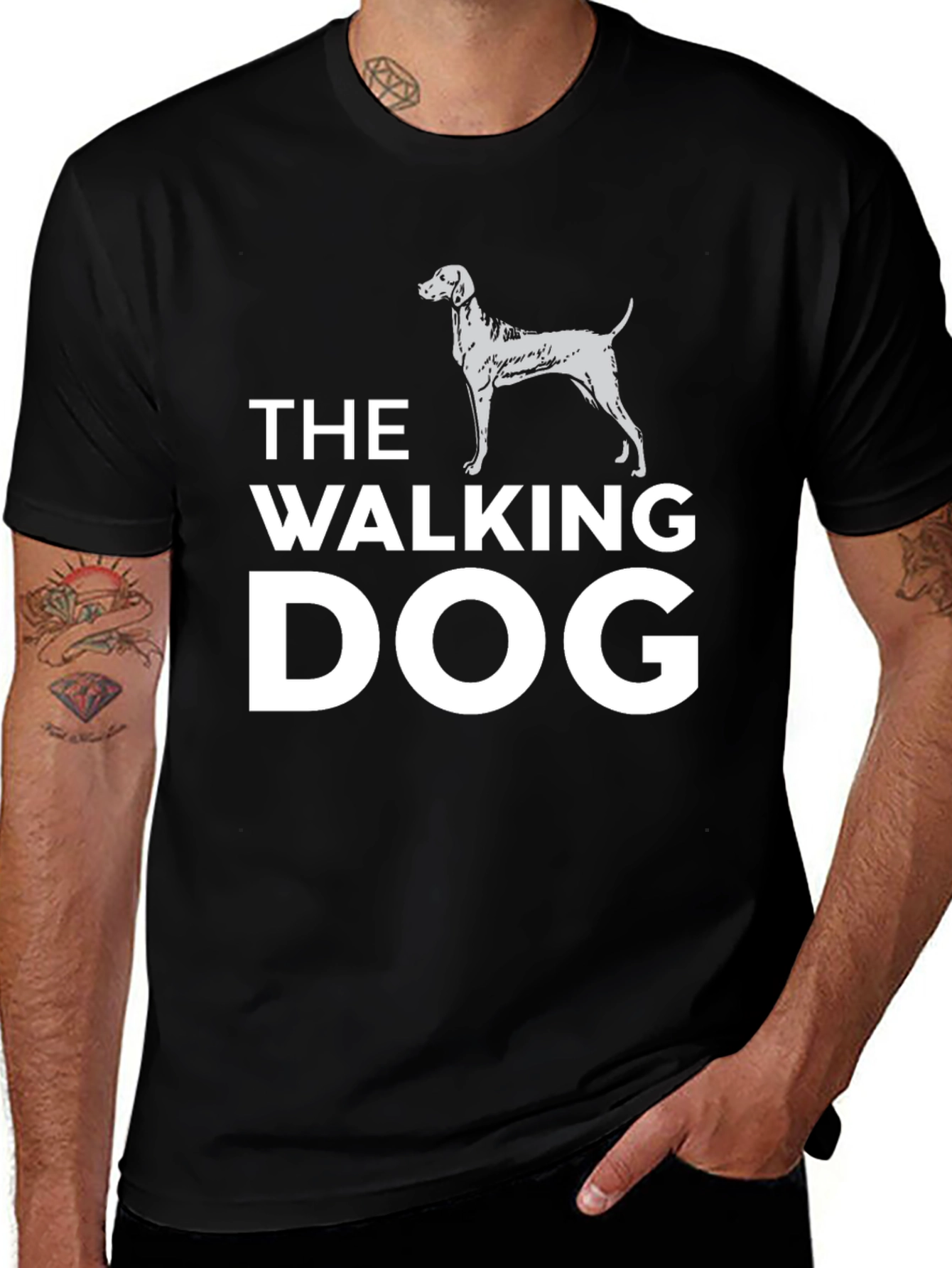 The Walking Dog T-Shirt - Novelty Graphic Tee