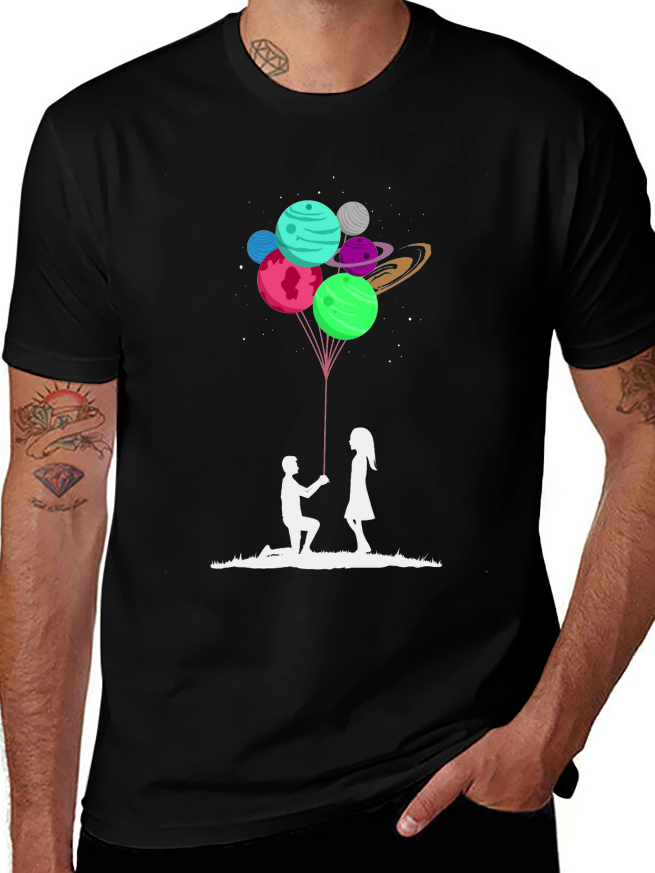 Romantic Planets Proposal T-Shirt