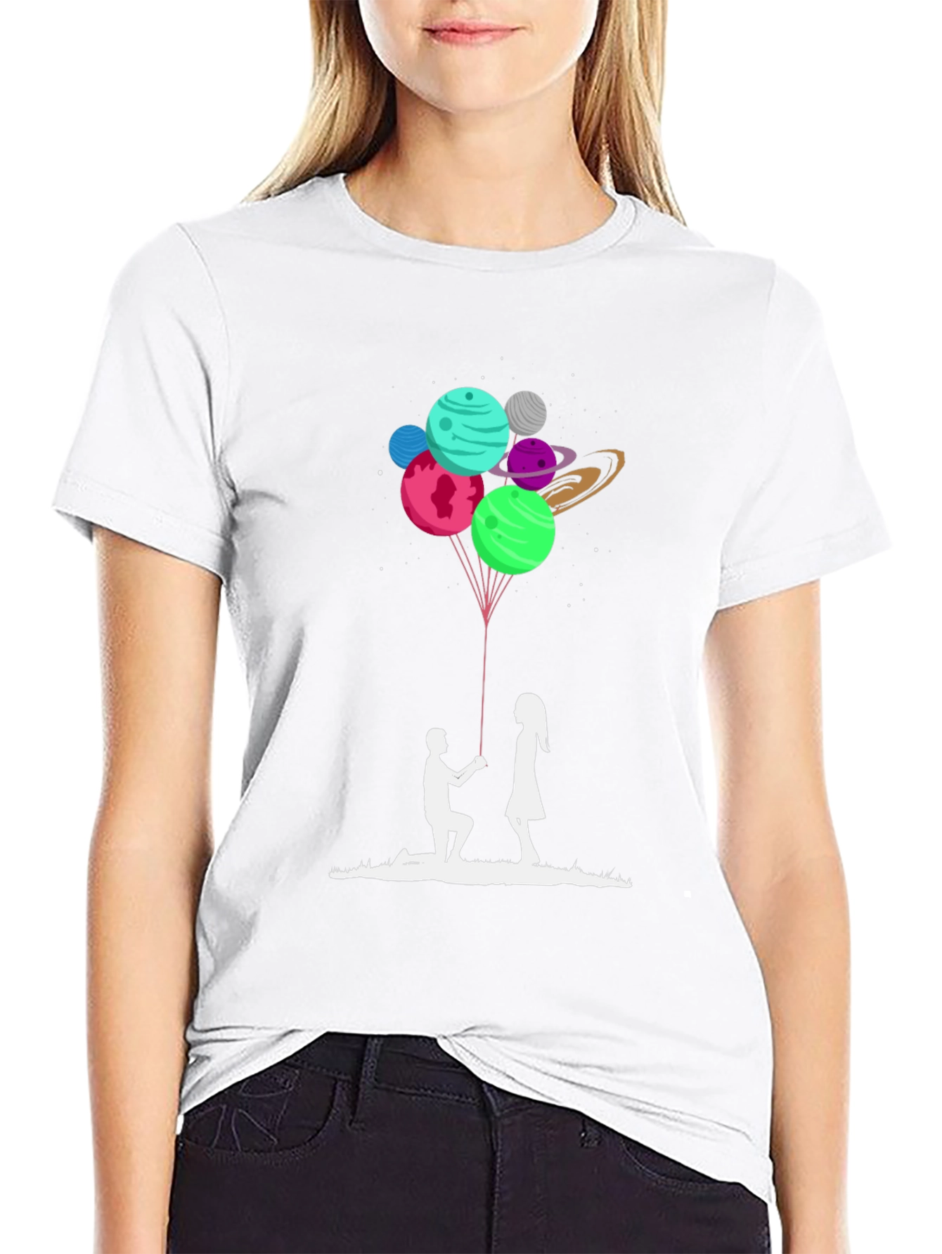 Romantic Planets Proposal T-Shirt