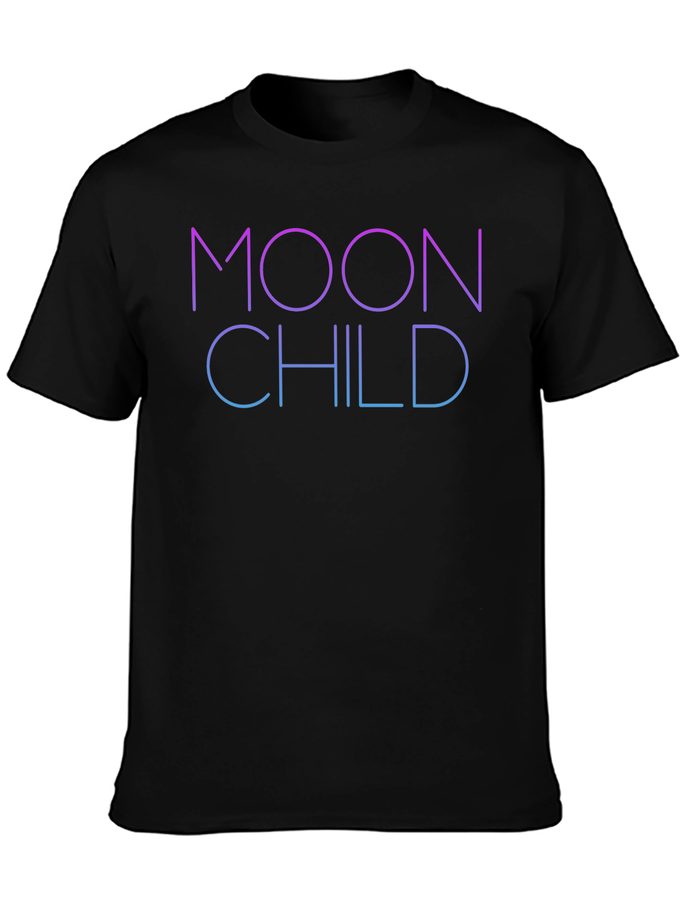 Moon Child Graphic T-Shirt - Black Crew Neck Tee