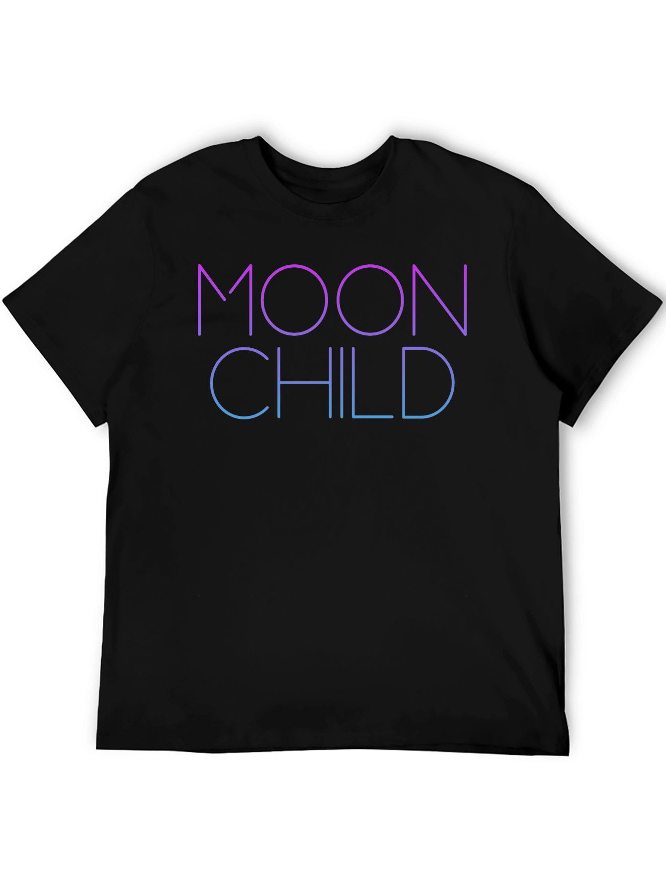 Moon Child Graphic T-Shirt - Black Crew Neck Tee