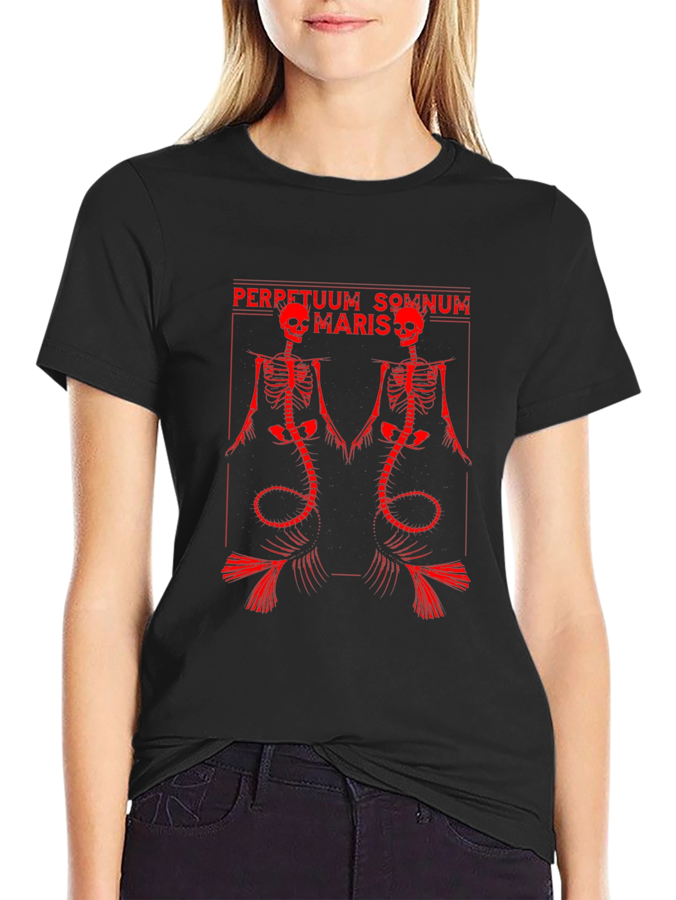 Perpetuum Somnum Maris Skeleton Graphic Tee