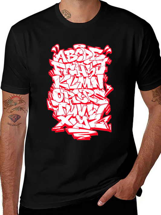 Graffiti Alphabet Graphic Tee - Black