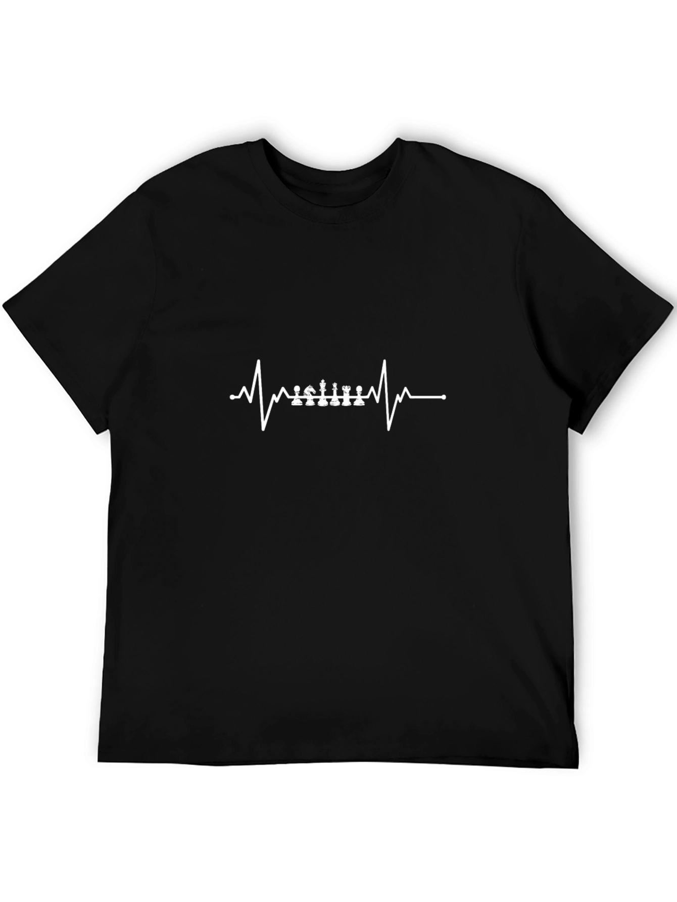 Chess Heartbeat Graphic Tee - Black Cotton T-Shirt