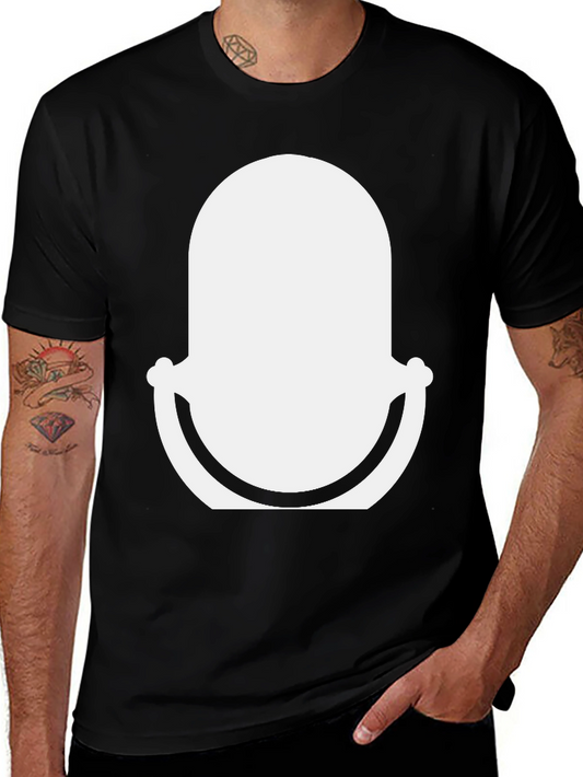 Black T-Shirt with Abstract White Graphic Design