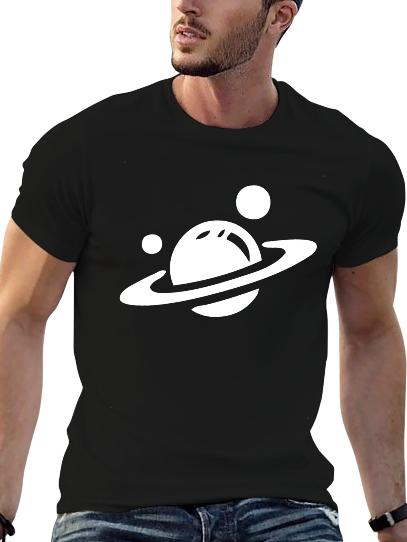 Planet Graphic Black T-Shirt - Unisex Style