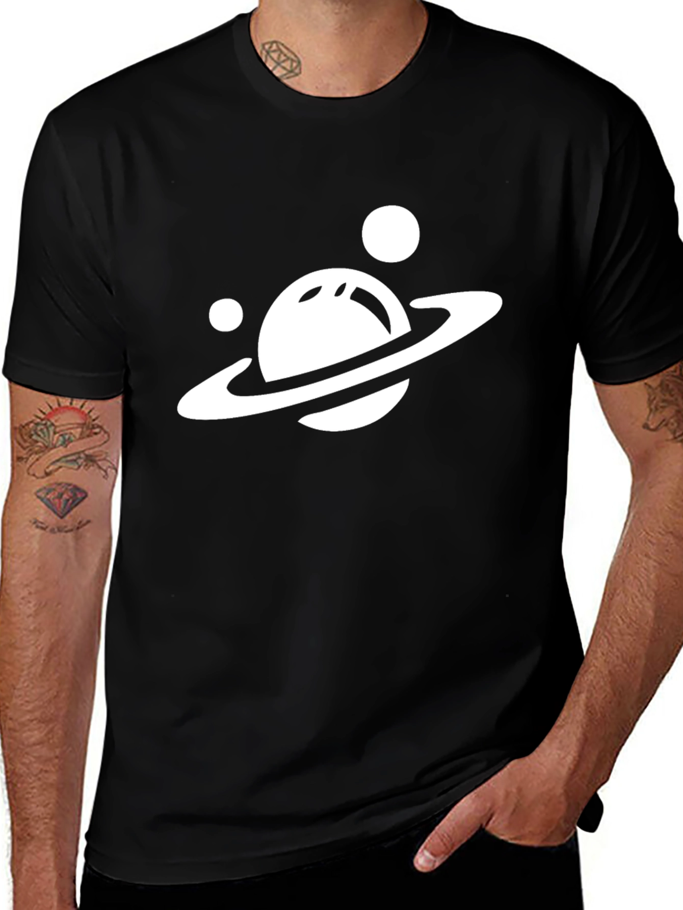 Planet Graphic Black T-Shirt - Unisex Style