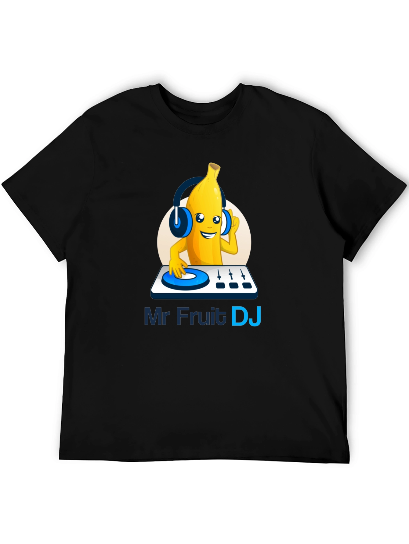 Mr Fruit DJ T-Shirt - Black Cotton Graphic Tee