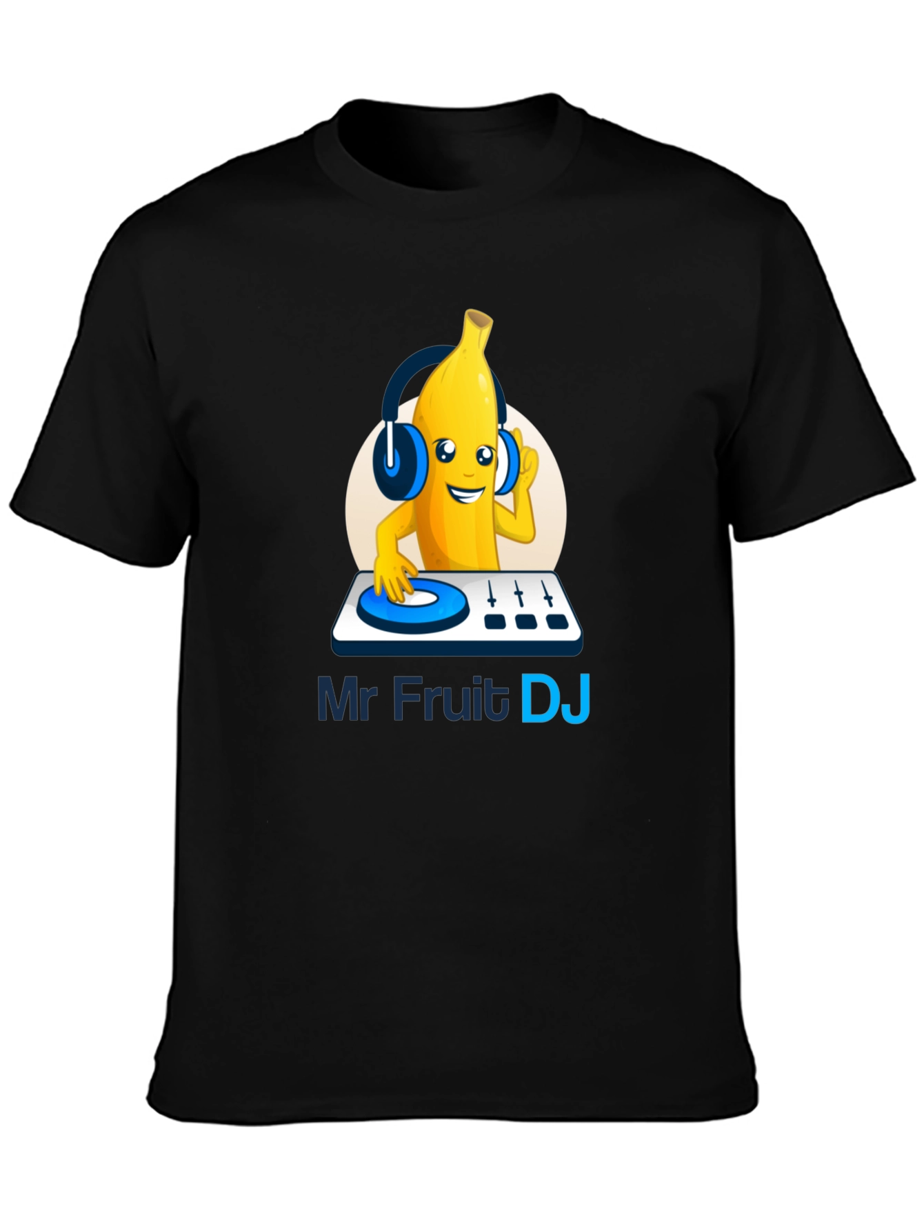 Mr Fruit DJ T-Shirt - Black Cotton Graphic Tee