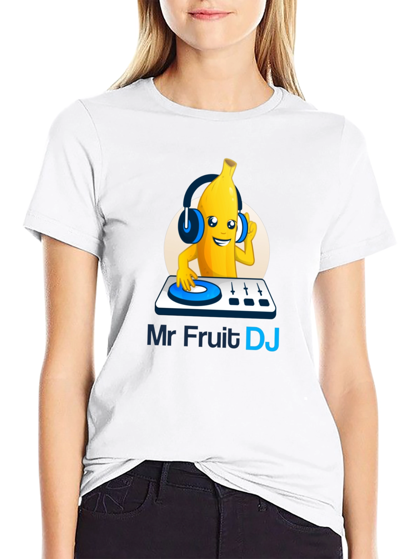 Mr Fruit DJ T-Shirt - Black Cotton Graphic Tee