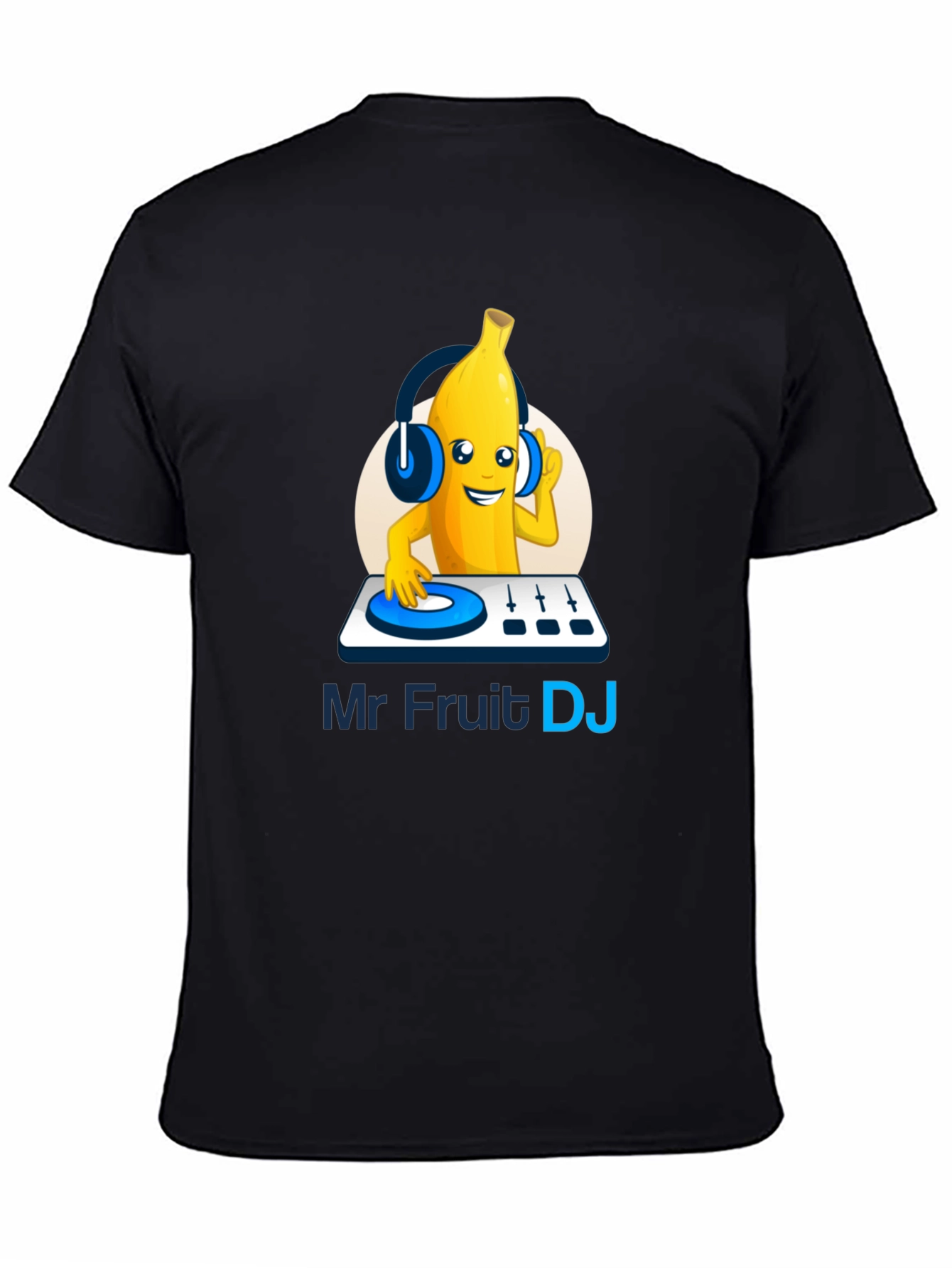 Mr Fruit DJ T-Shirt - Black Cotton Graphic Tee