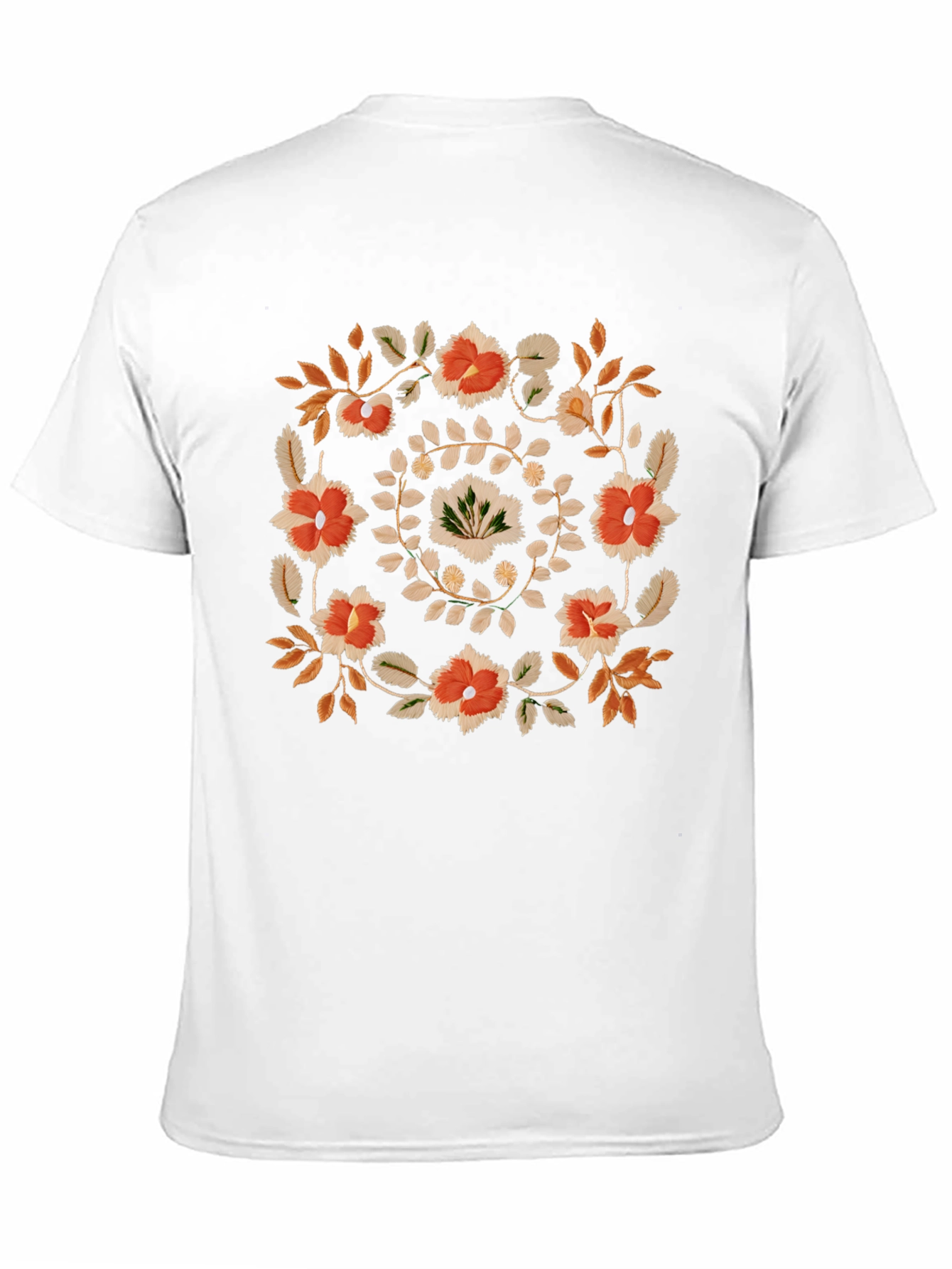 Floral Wreath Graphic Tee - Casual Black T-Shirt