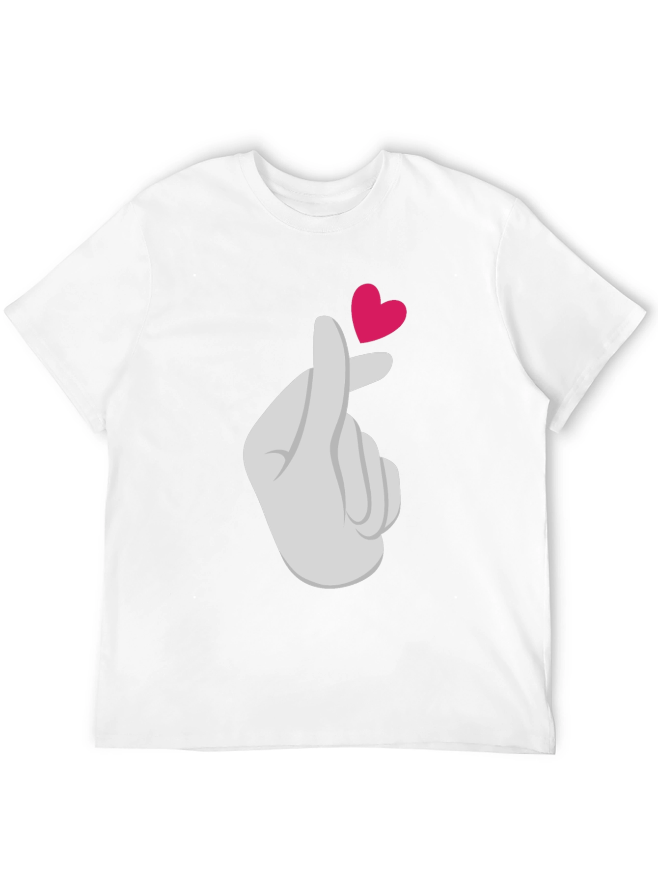 Heart Finger Gesture Graphic Tee - Trendy Casual Top