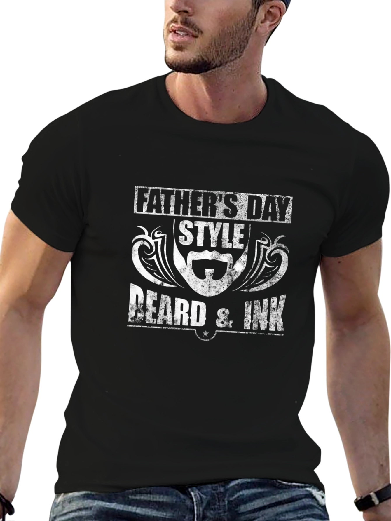 Fathers Day Beard & Ink Black T-Shirt