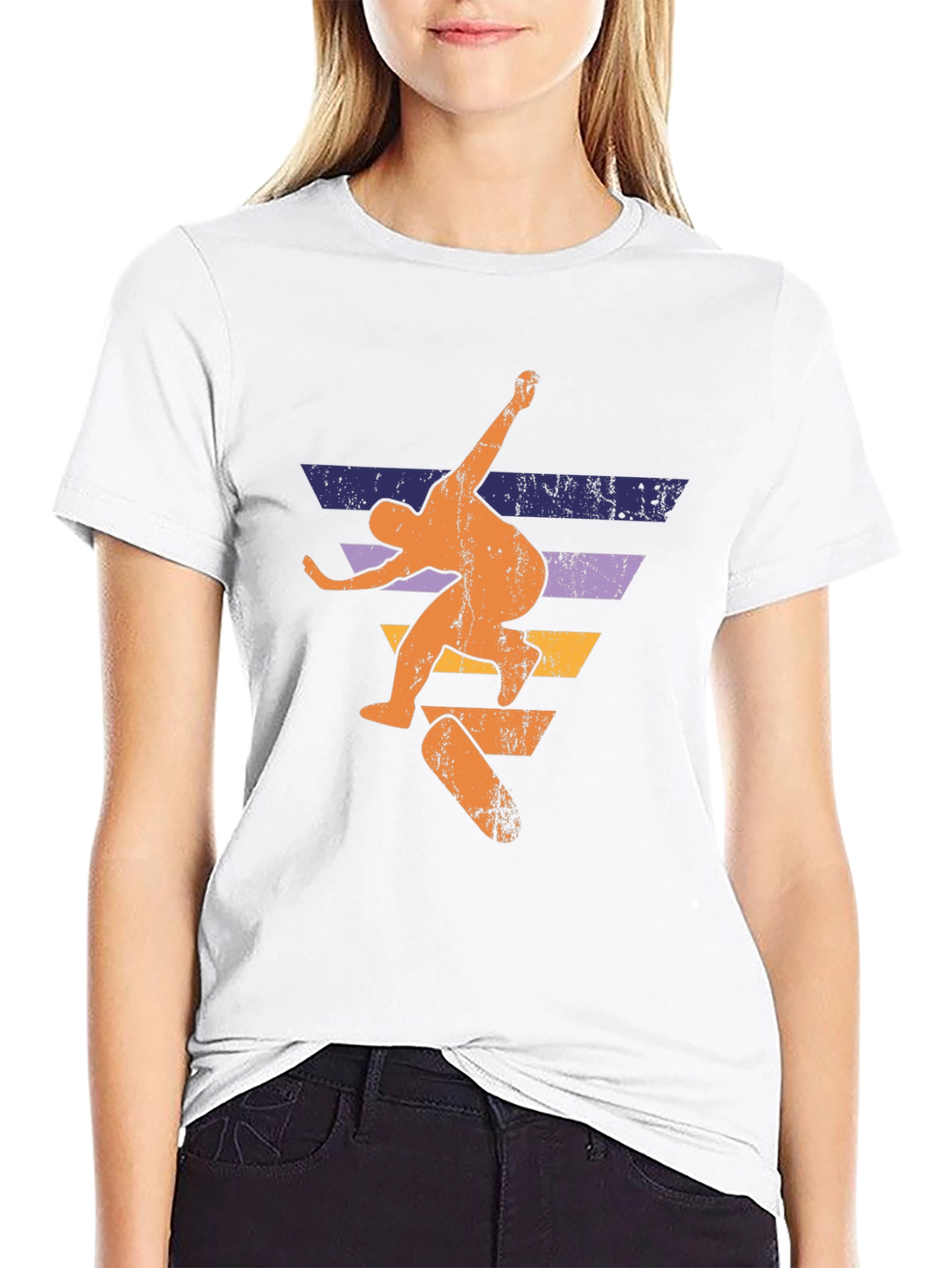 Skateboarding Retro Graphic Tee - Black
