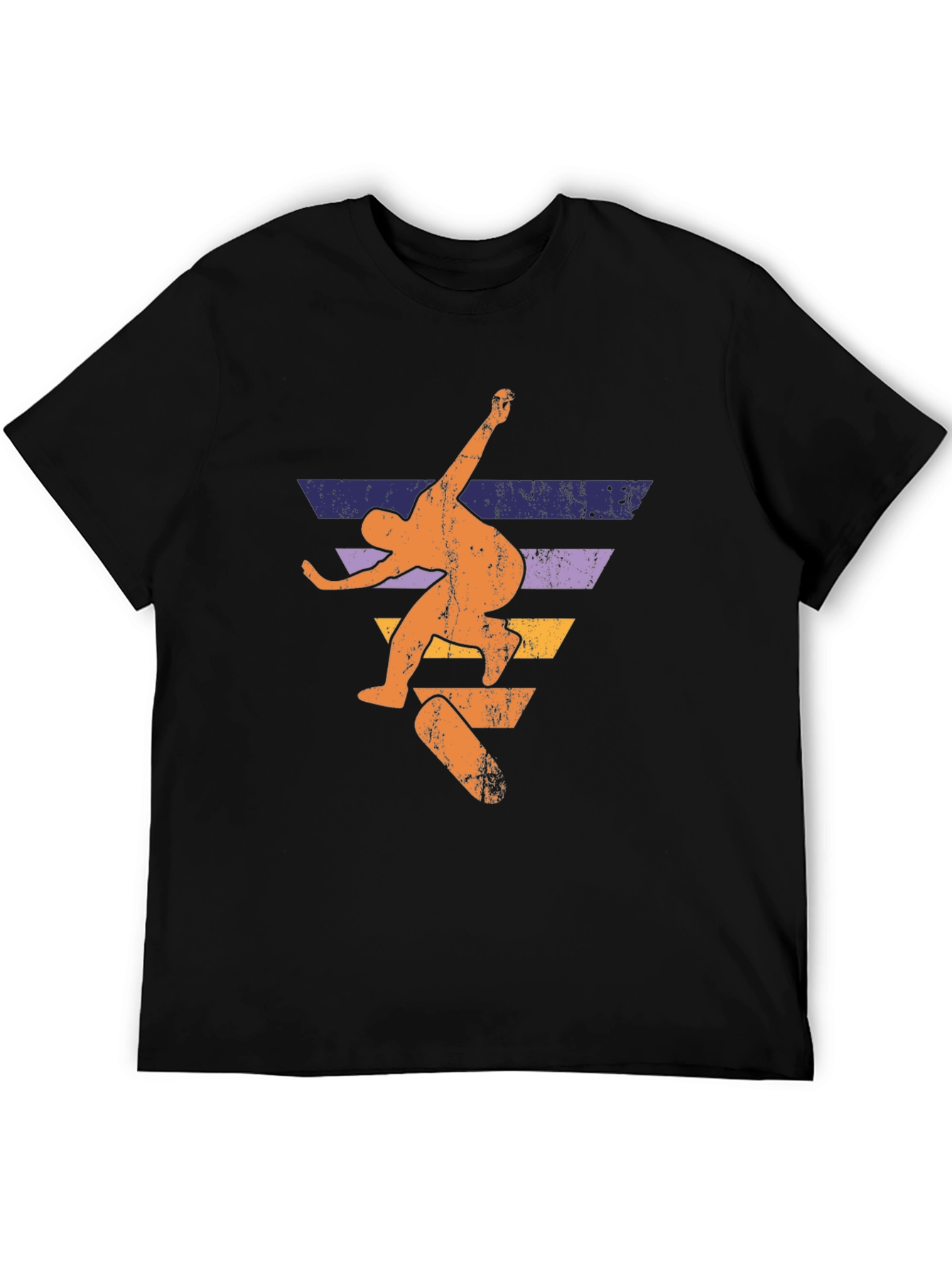 Skateboarding Retro Graphic Tee - Black