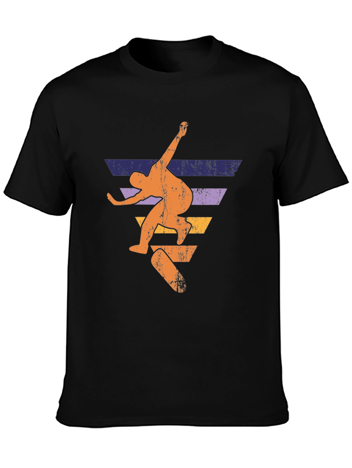 Skateboarding Retro Graphic Tee - Black