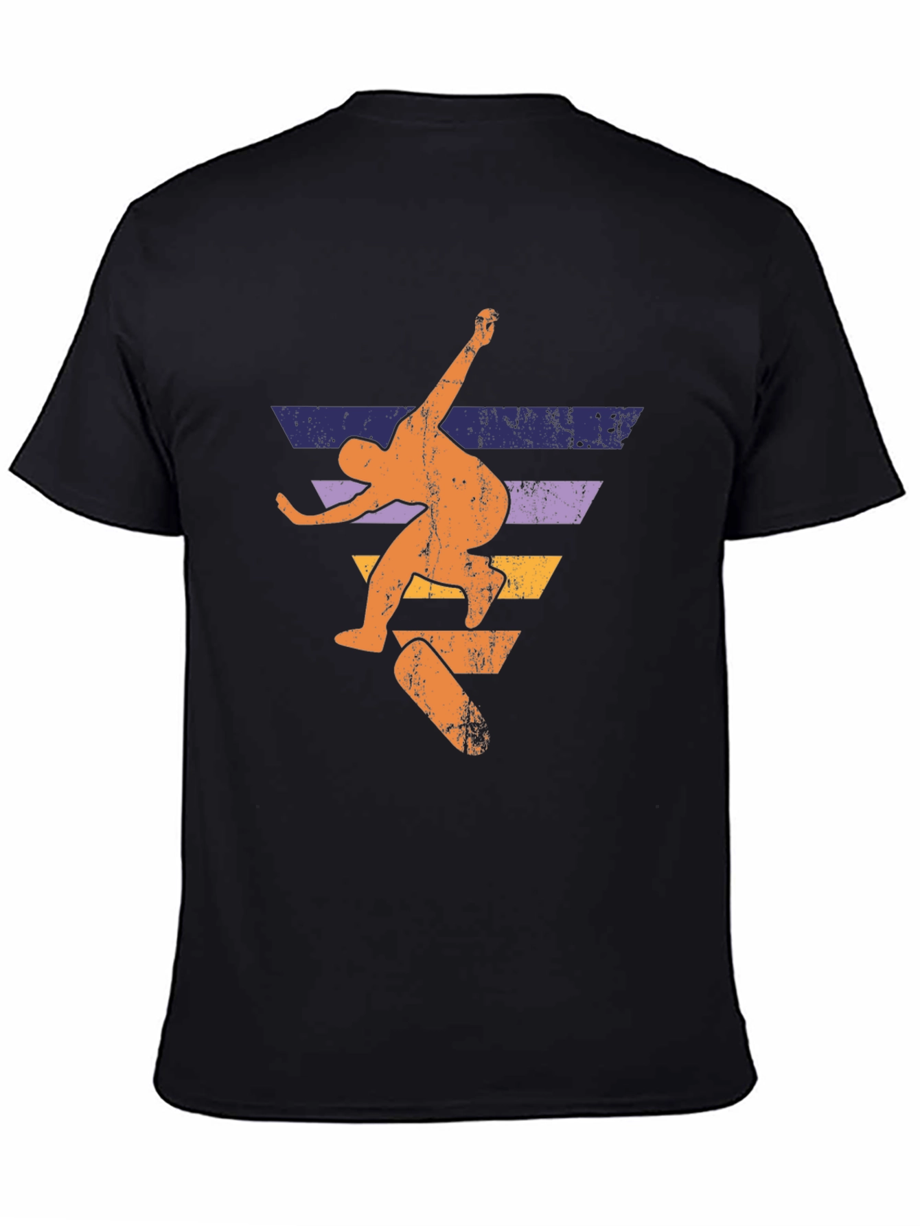 Skateboarding Retro Graphic Tee - Black