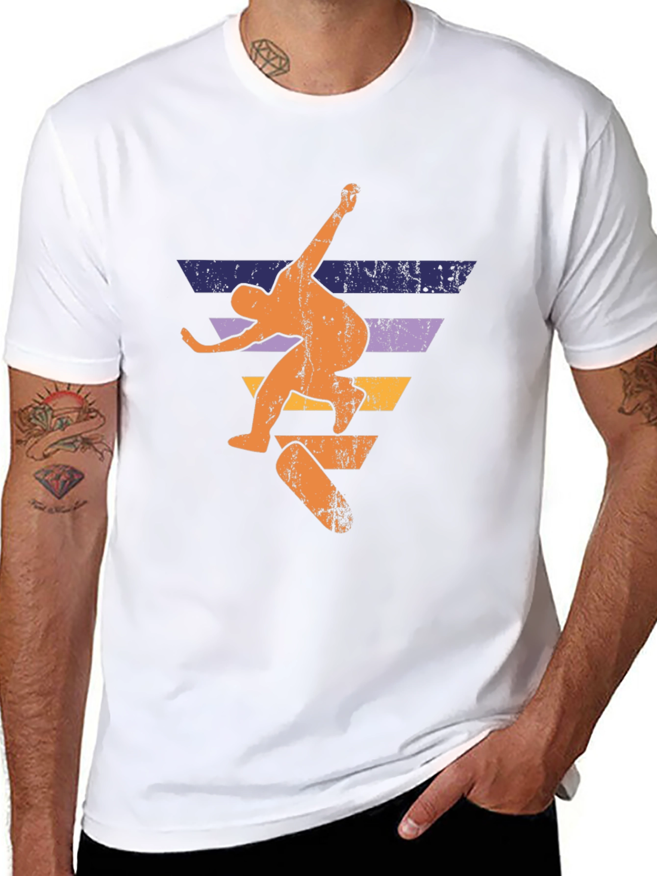Skateboarding Retro Graphic Tee - Black