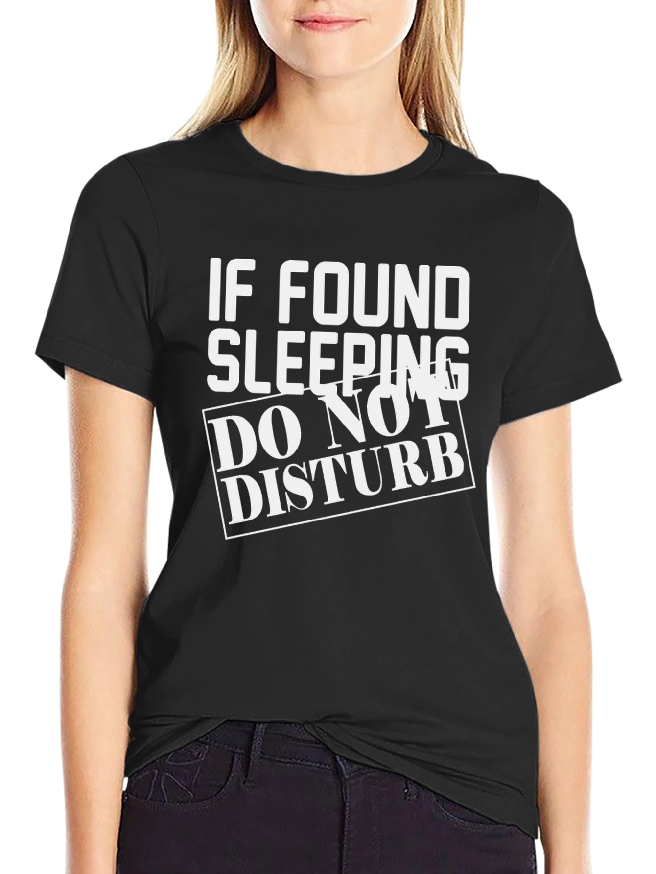 If Found Sleeping Do Not Disturb Mens Black T-Shirt