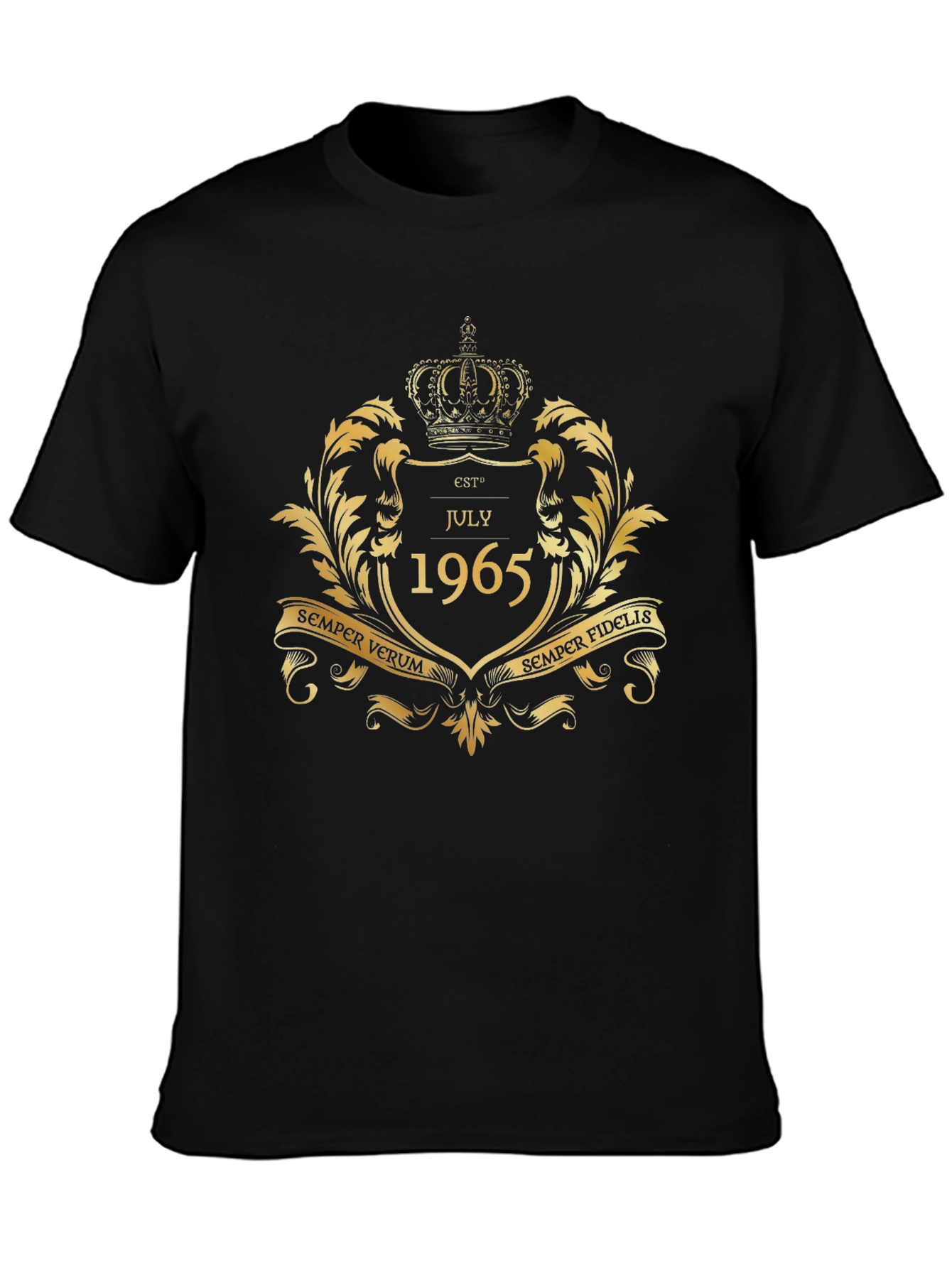 Est July 1965 T-Shirt - Gold Crown