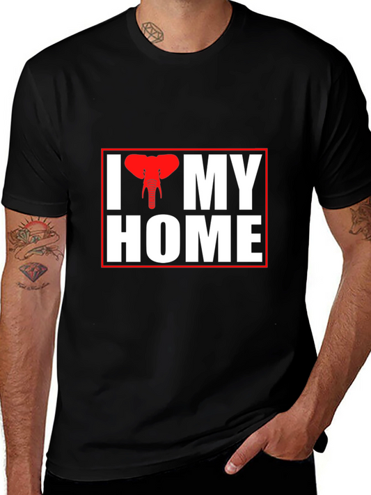 I Elephant My Home Black T-Shirt