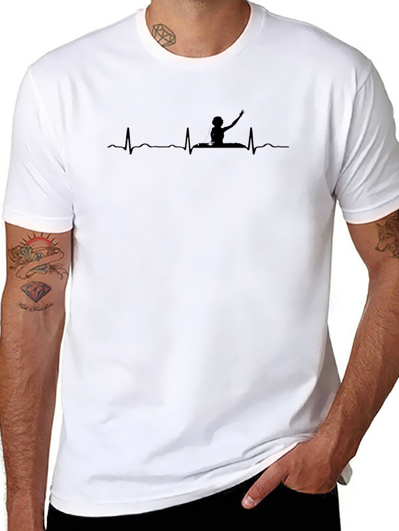 Kayaking Heartbeat Tee - Black Graphic T-Shirt
