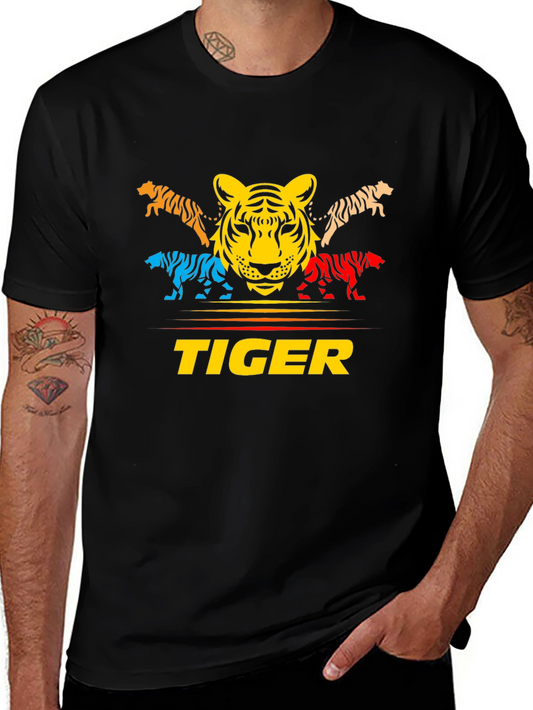 Bold Tiger Graphic Tee - Colorful Animal Print