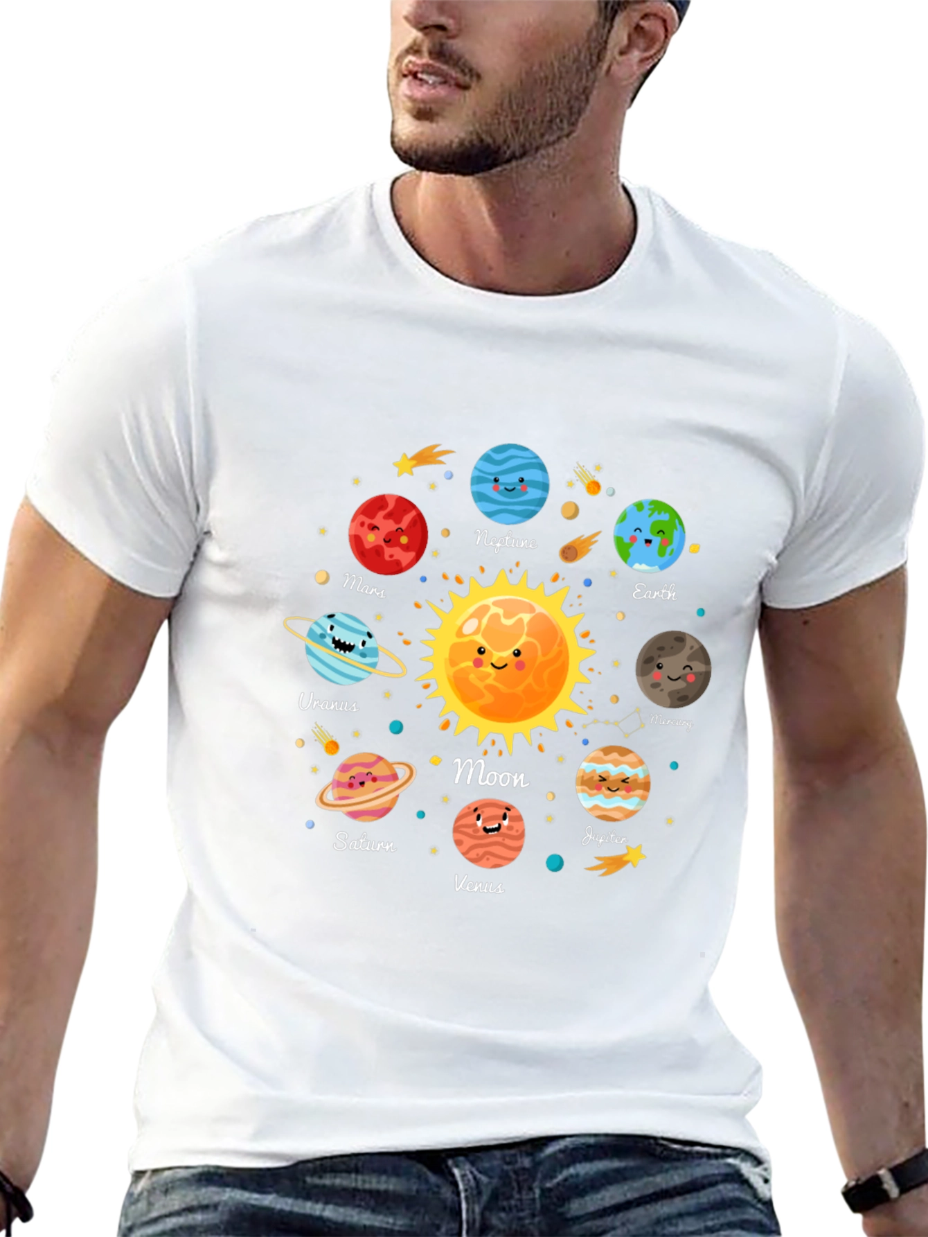 Solar System Planets Graphic Print T-Shirt