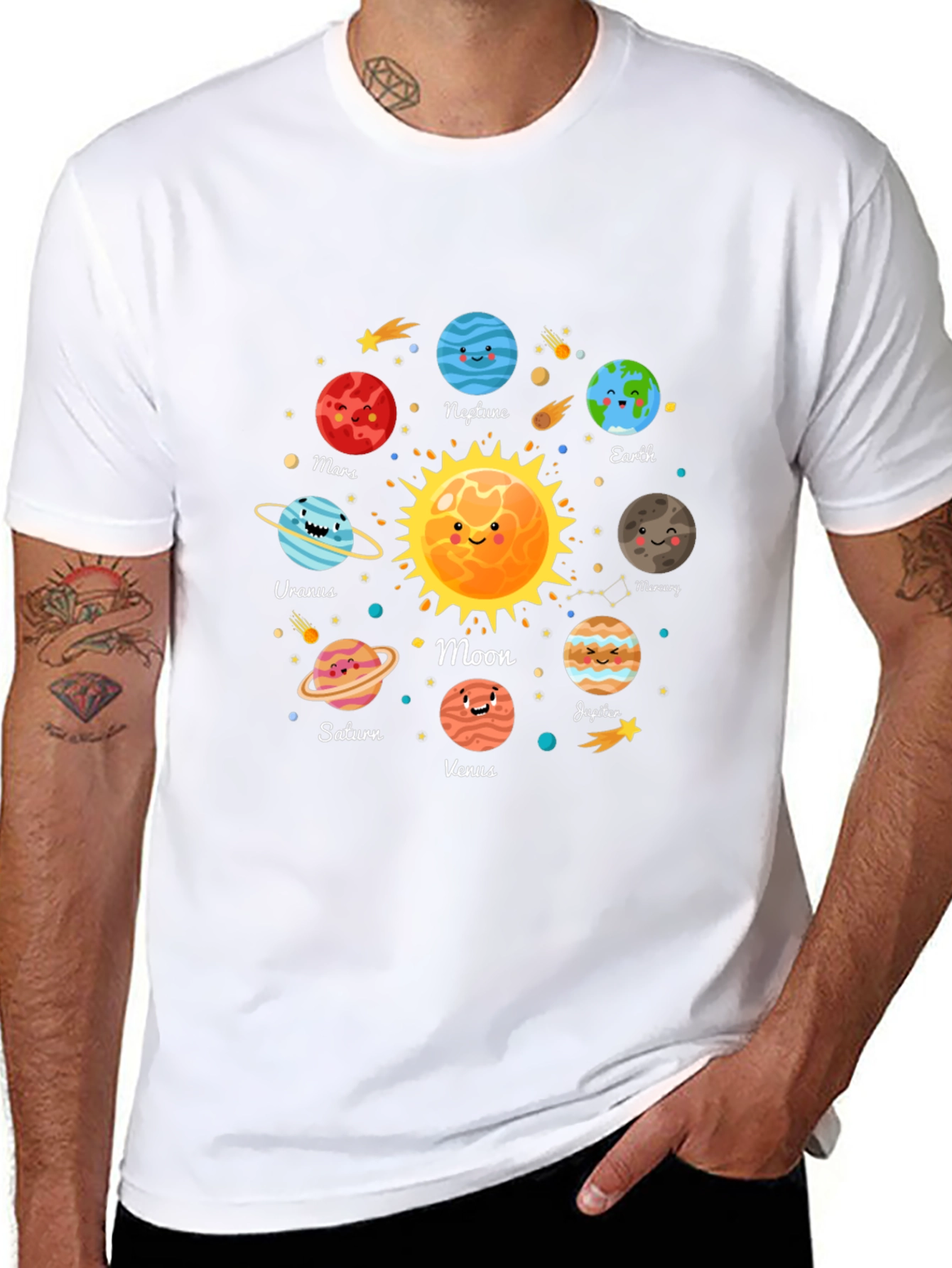 Solar System Planets Graphic Print T-Shirt