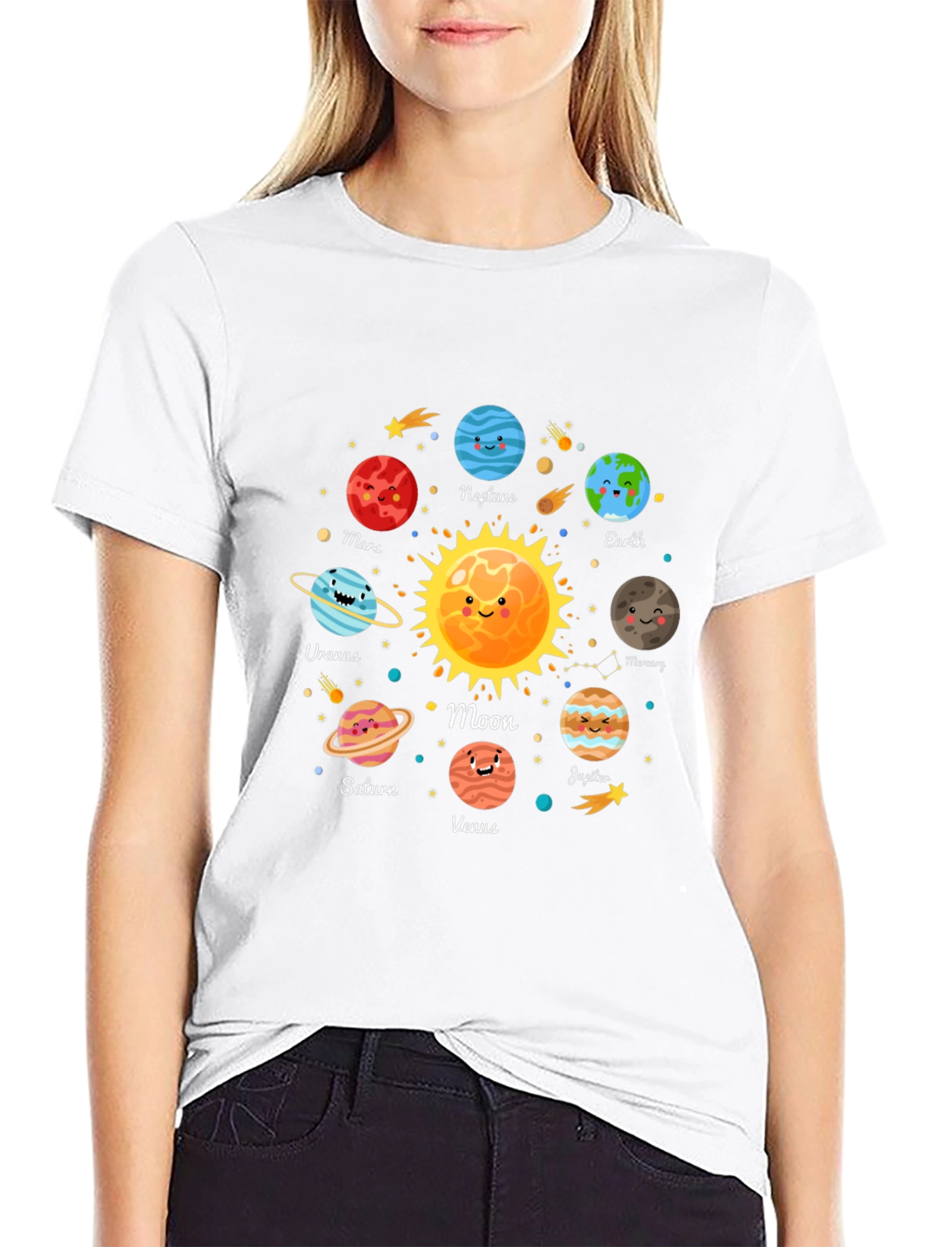 Solar System Planets Graphic Print T-Shirt