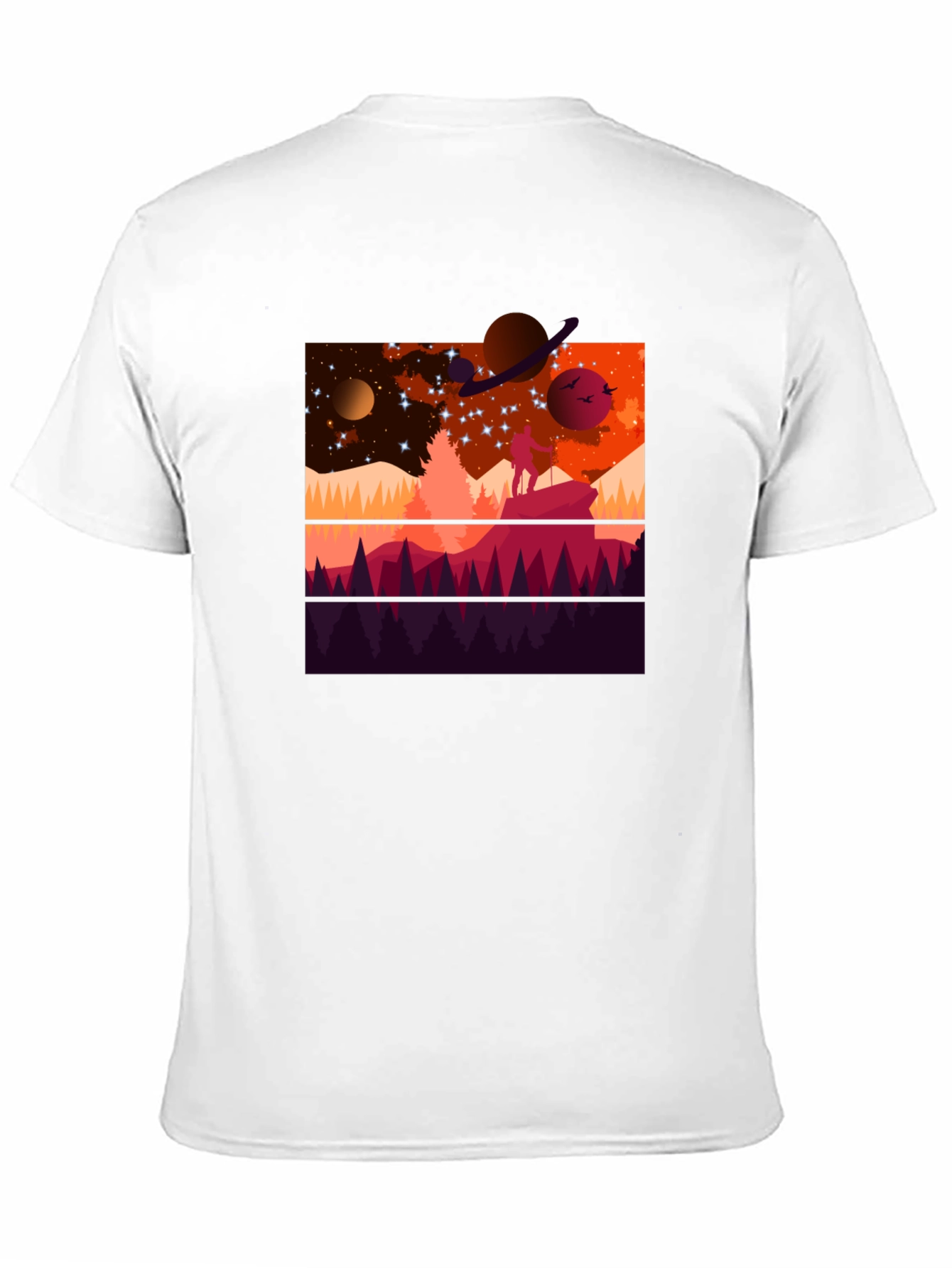 Cosmic Explorer Graphic Tee - Black Cotton T-Shirt