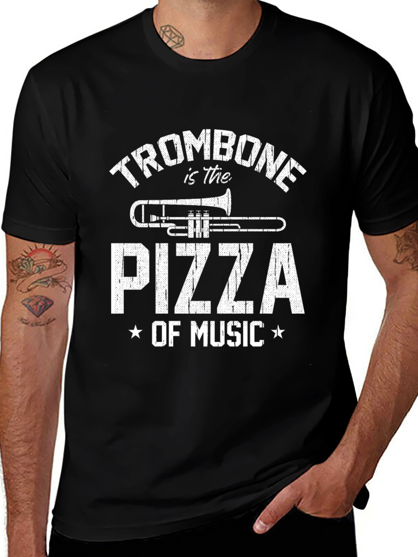 Trombone is the Pizza of Music - Funny T-Shirt