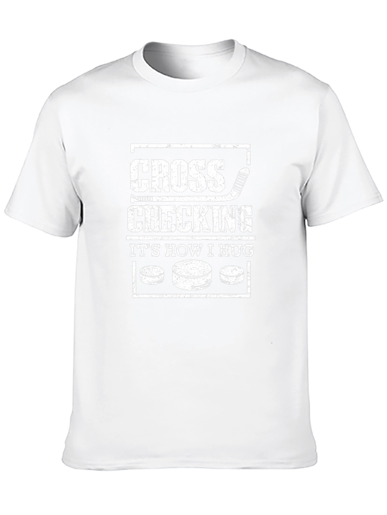 Cross Checking Hockey T-Shirt - Funny Hockey Hug Tee