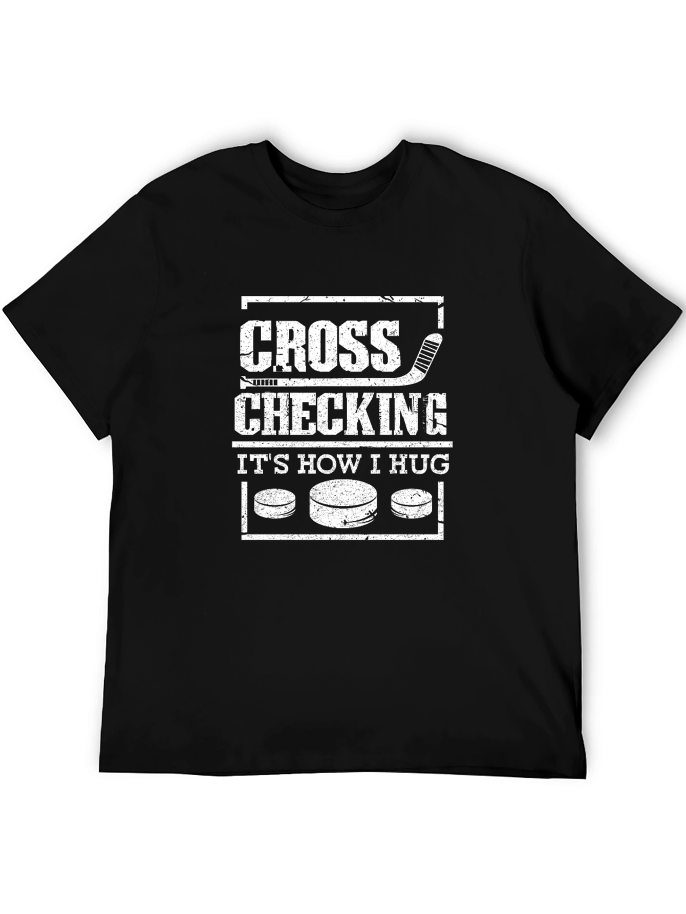 Cross Checking Hockey T-Shirt - Funny Hockey Hug Tee