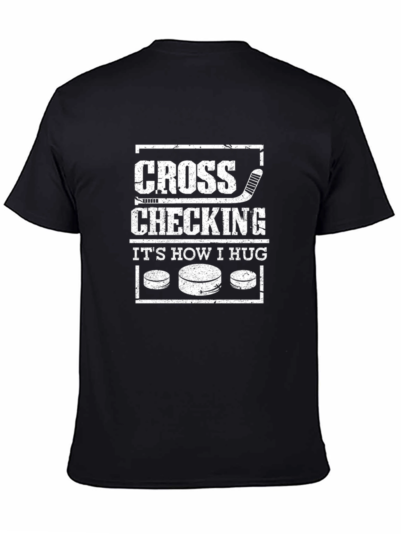 Cross Checking Hockey T-Shirt - Funny Hockey Hug Tee