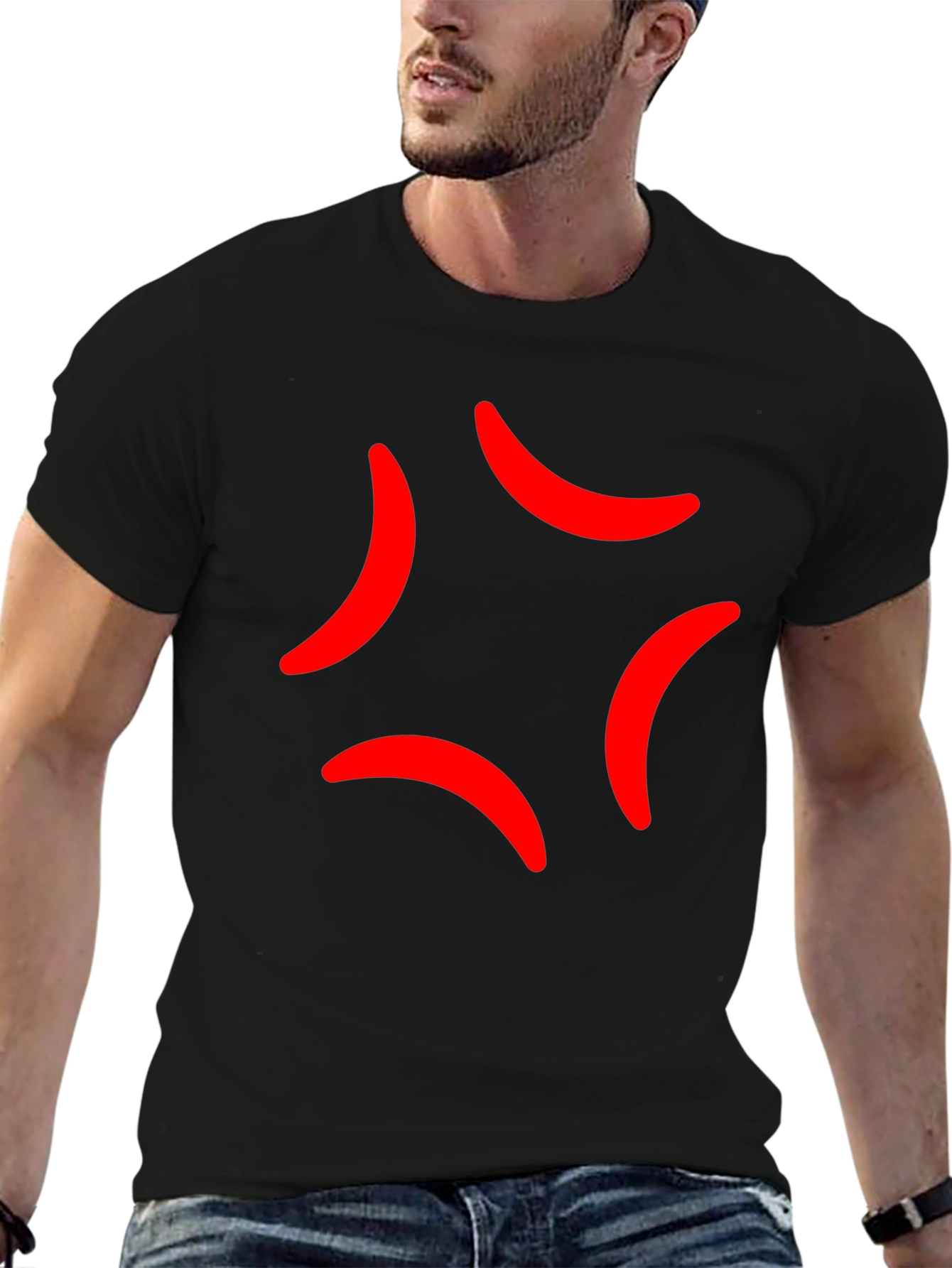 Anger Mark Emoji Black T-Shirt